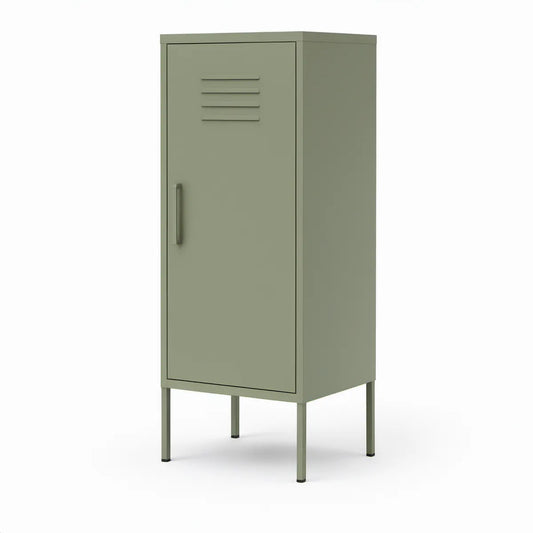 Olive Green Single-Door Steel Locker with 3 Removable Shelves, 18 x 18 x 72 in